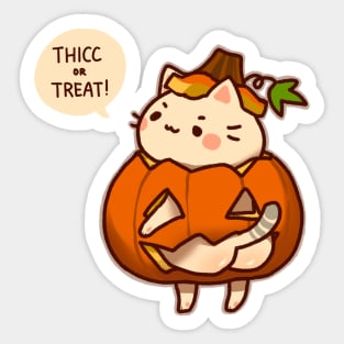 Thicc or Treat Halloween Booty Cat Sticker